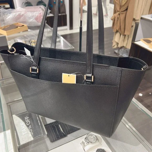 Michael Kors Maisie Large Pebbled Leather 3-in-1 Tote Bag Black Multi Gold - Picture 5 of 7